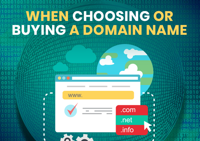 WHEN CHOOSING OR BUYING A DOMAIN NAME WHEN CHOOSING OR BUYING A DOMAIN NAME